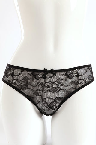 Twinpack Lace Brazilian Panty - Black/Baked Apple