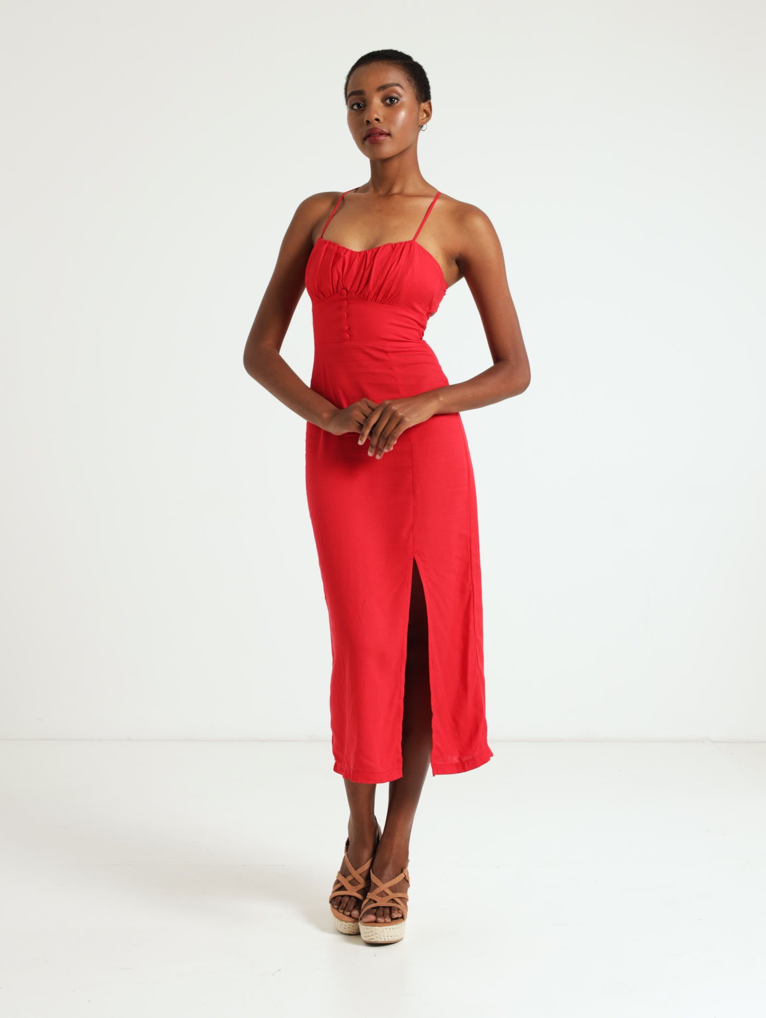 Button Front Linen Slip Dress LEGiT Button Front Linen Slip Dress LEGiT
