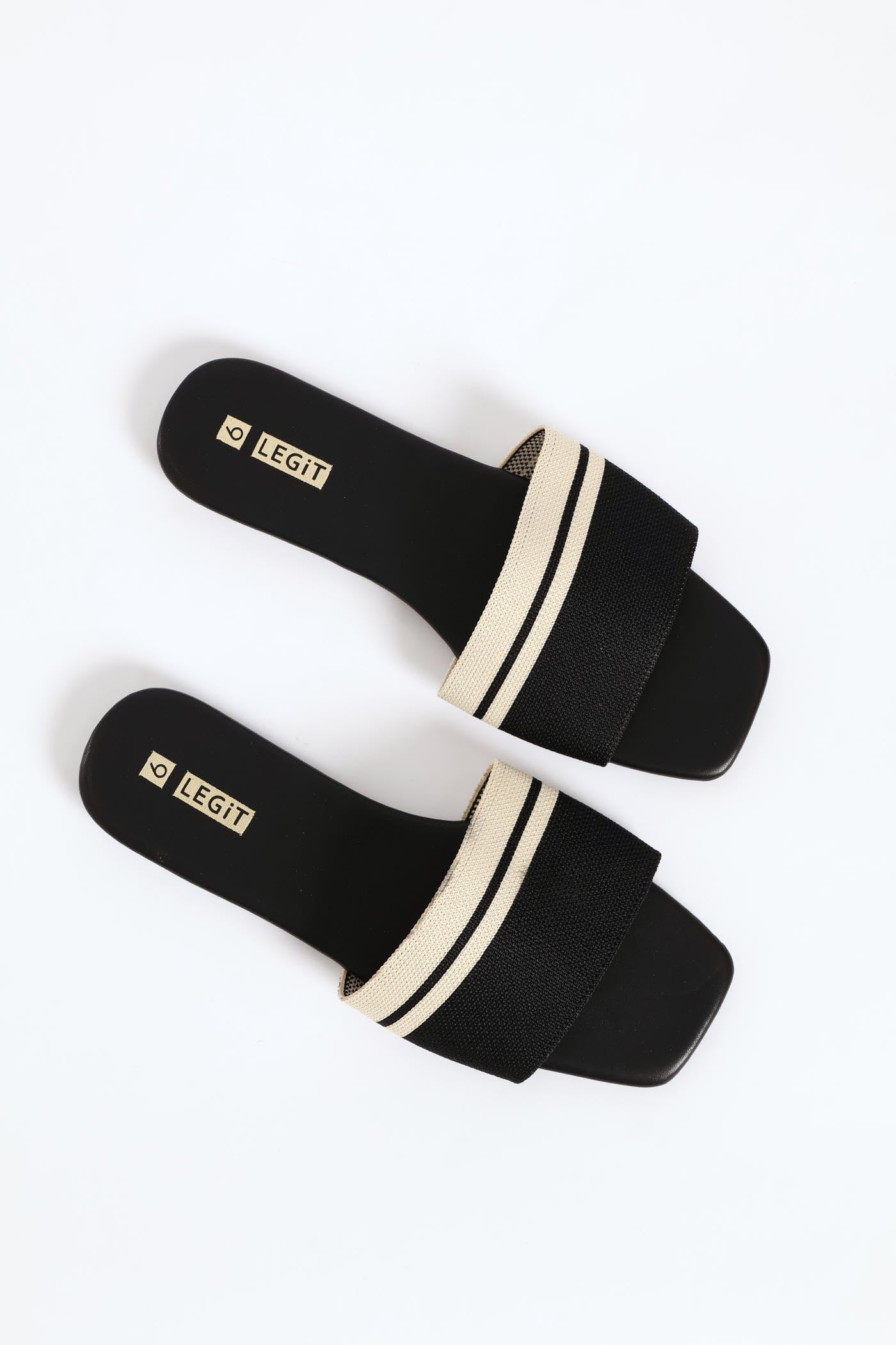 Knitted One Strap Contrast Colour Sandal Black – LEGiT