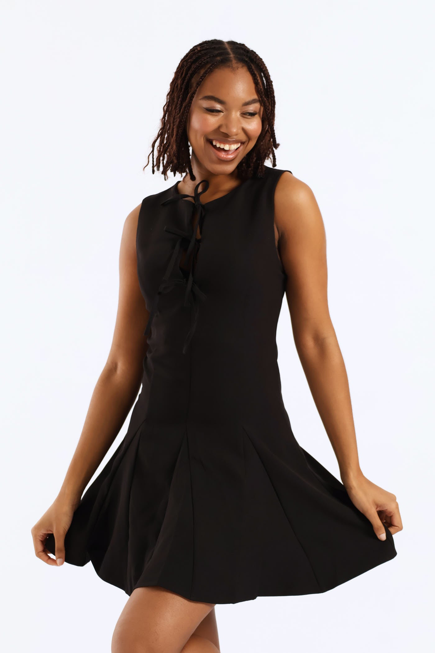 Godet Mini Dress - Black LEGiT Godet Mini Dress - Black LEGiT