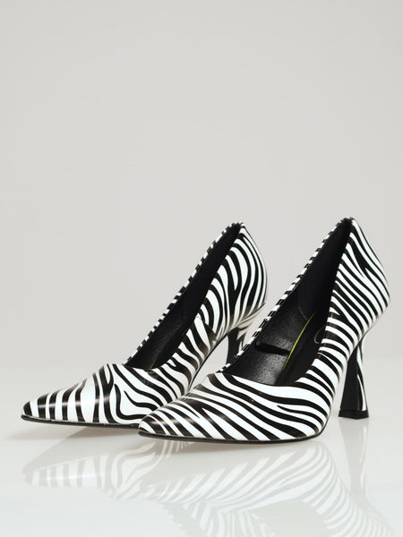 Hi Shaped Zebra Printed Full Court Heel White/Black – LEGiT