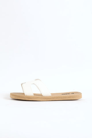 Rope Look Mule Sandal - White