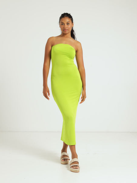 green emerald velvet dress Green Tube Top Maxi Dress L