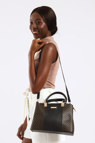 Monogram Shopper Bag - Black/Gold