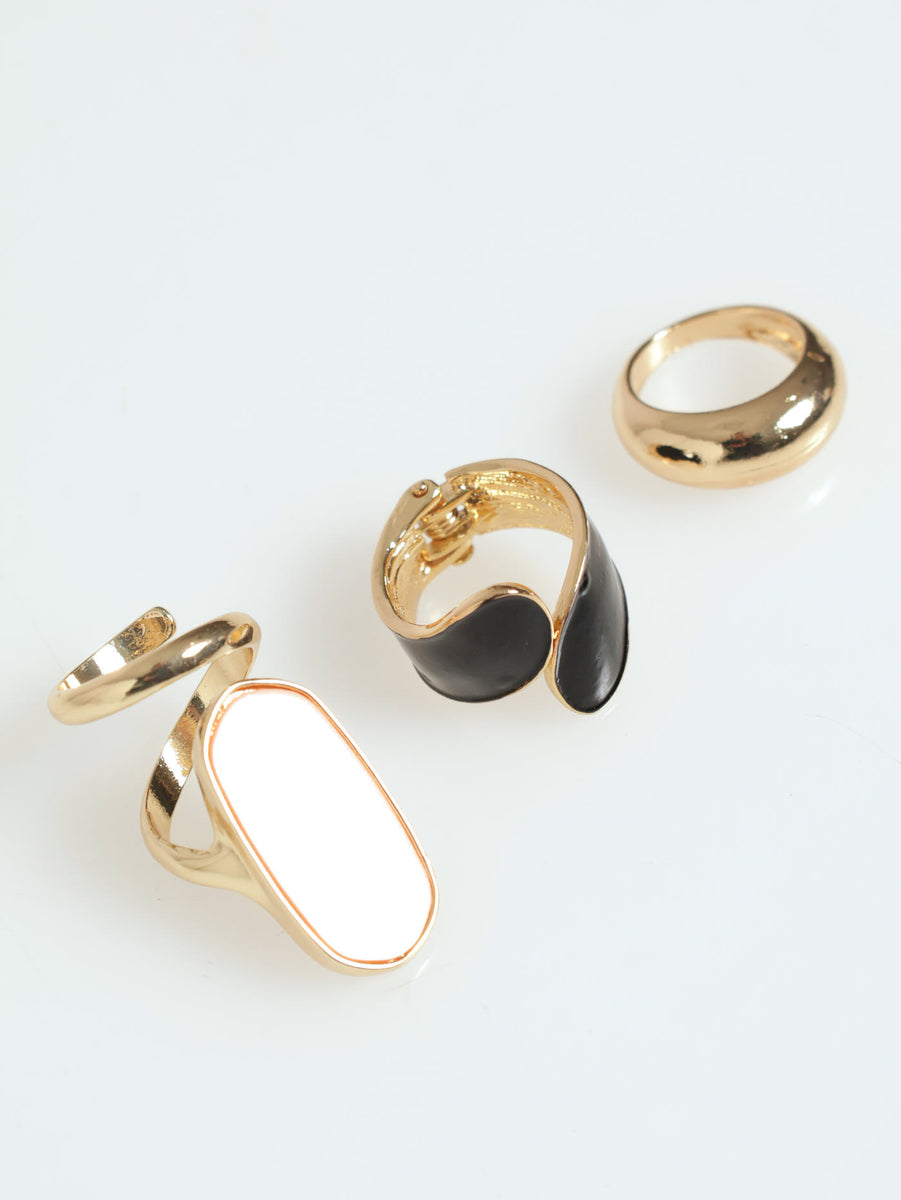 Legit Rings 3 Pack Gem Twisted Rings - Gold – LEGiT