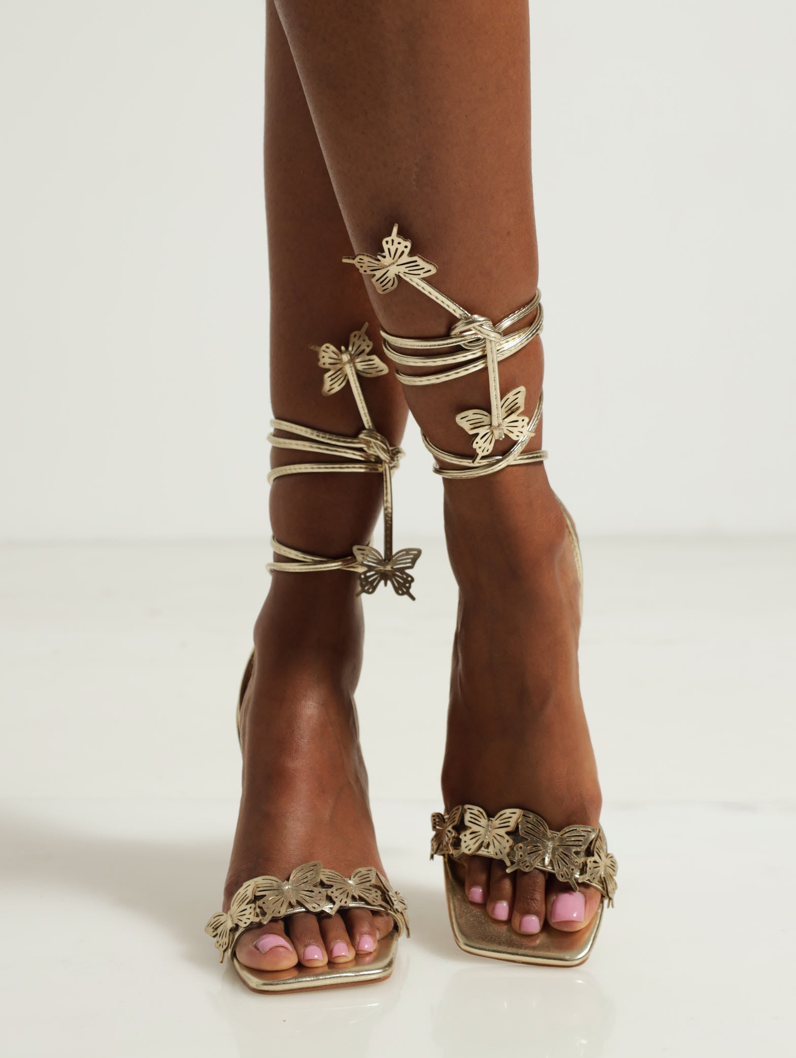 Hi Metallic Stiletto Mule Heel – LEGiT - Main Image