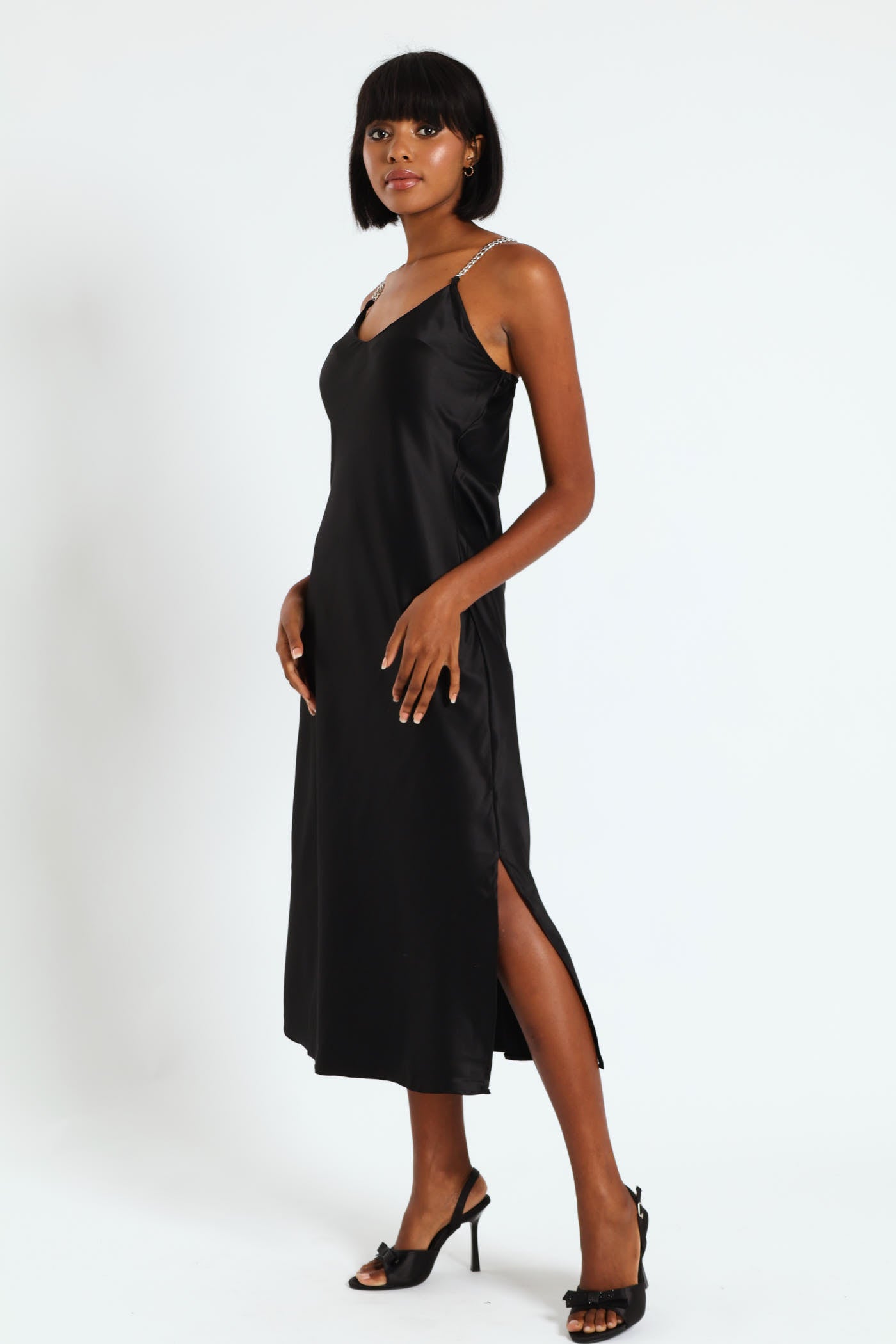 Black Slip Dress Winter Black Slip Dress Outfit Winter 100% Silk