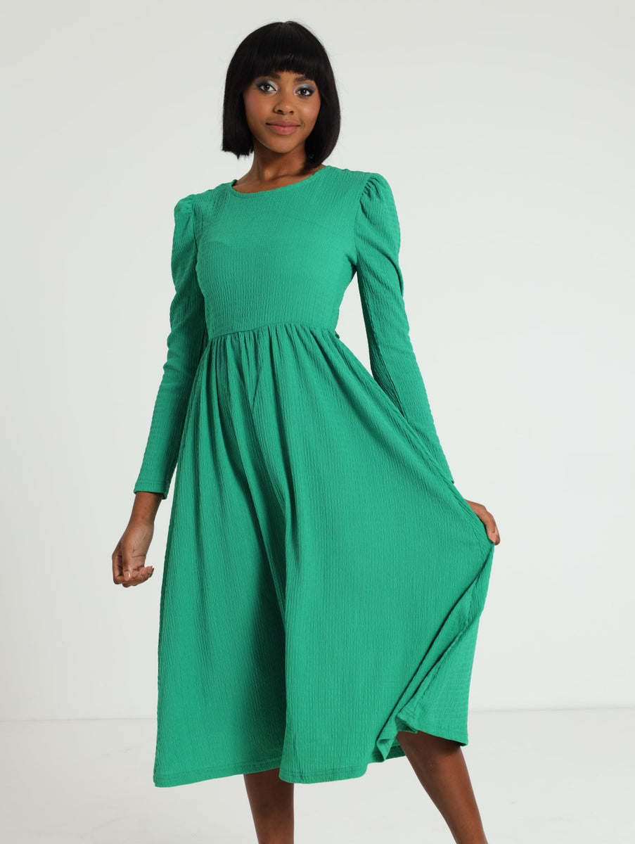 Knit Solid Long Sleeve Maxi Dress