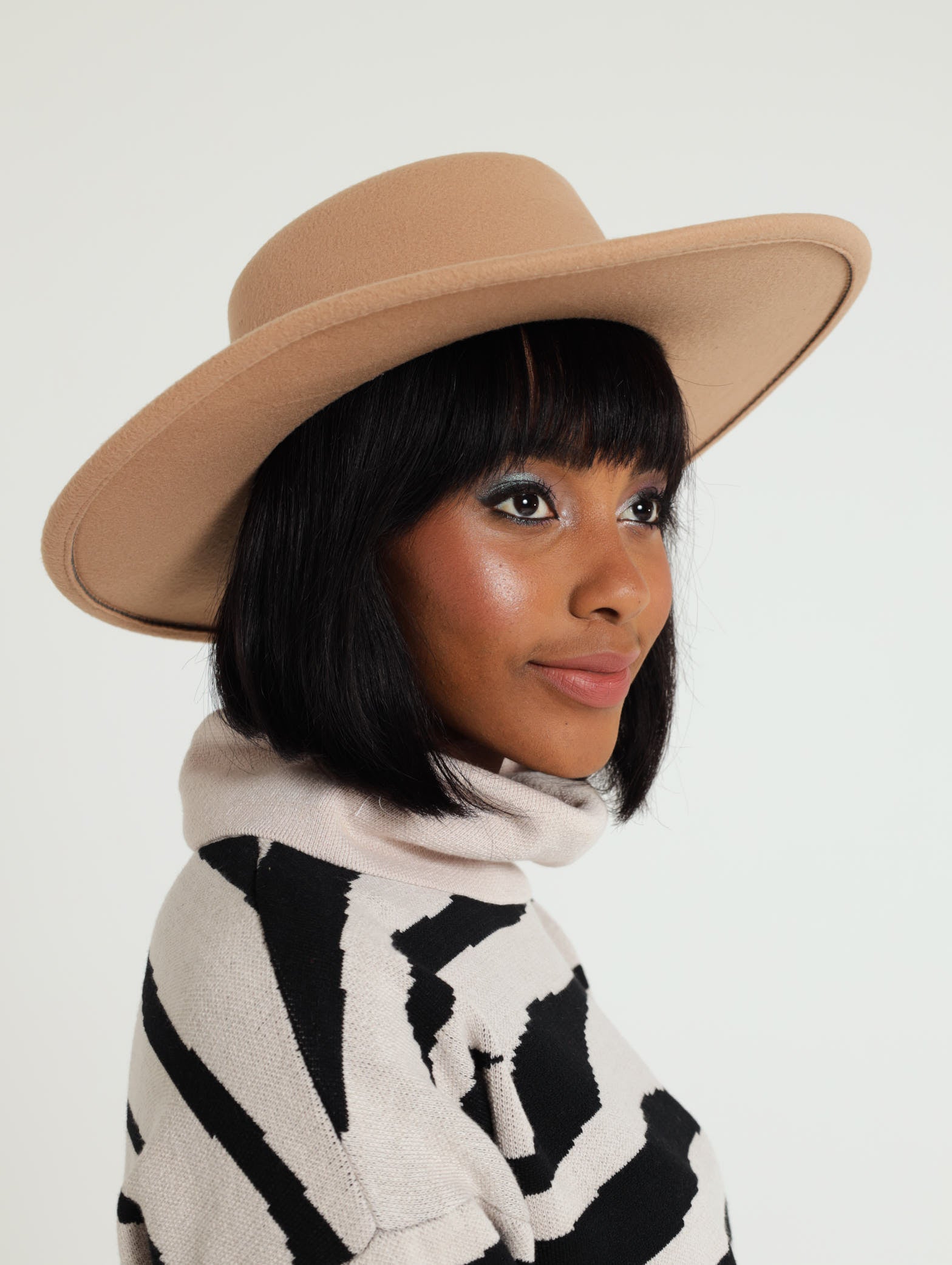 Boater Hat Felt Brim Hat Womens Wide Brim Hat Dahlia Boater Hat