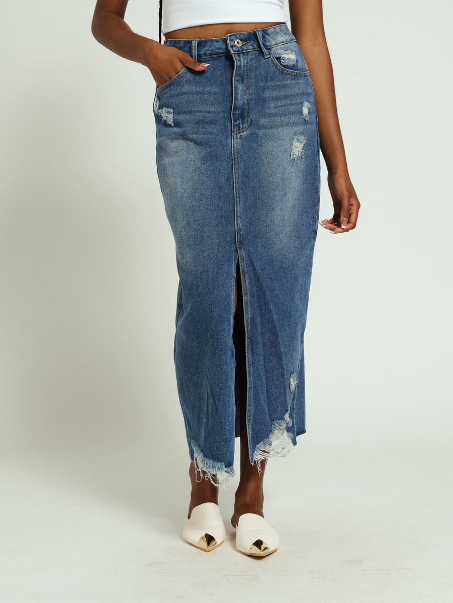 1011936 MASARIVELLE SKIRT - STONEWASH