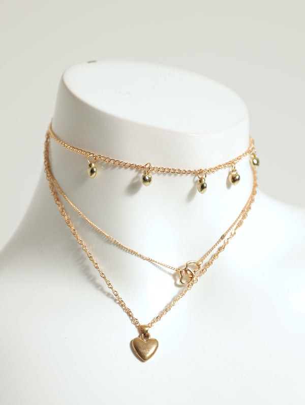 3 Layer Multi & Interlinked Heart Necklace – LEGiT
