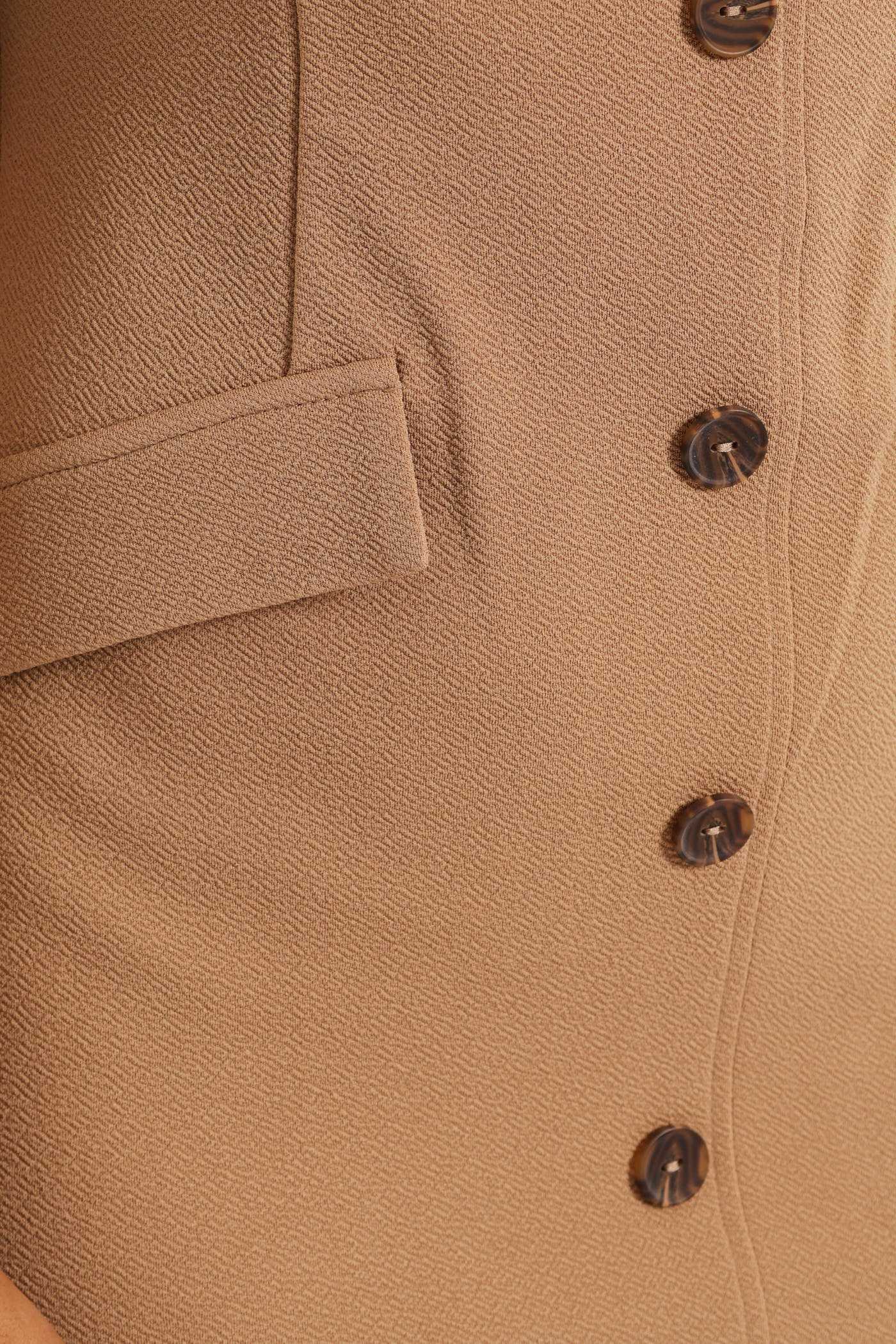 Sleeveless Mock Placket Blazer Look Dress - Mid Brown – LEGiT