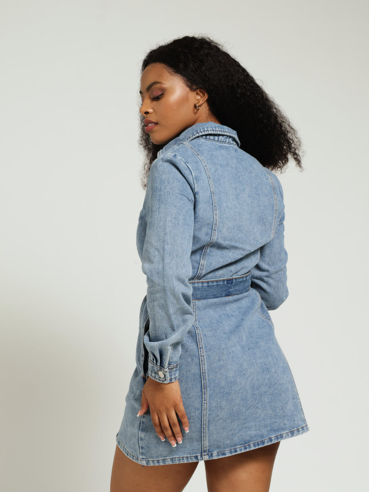 Long Sleeve Denim Shirt Dress