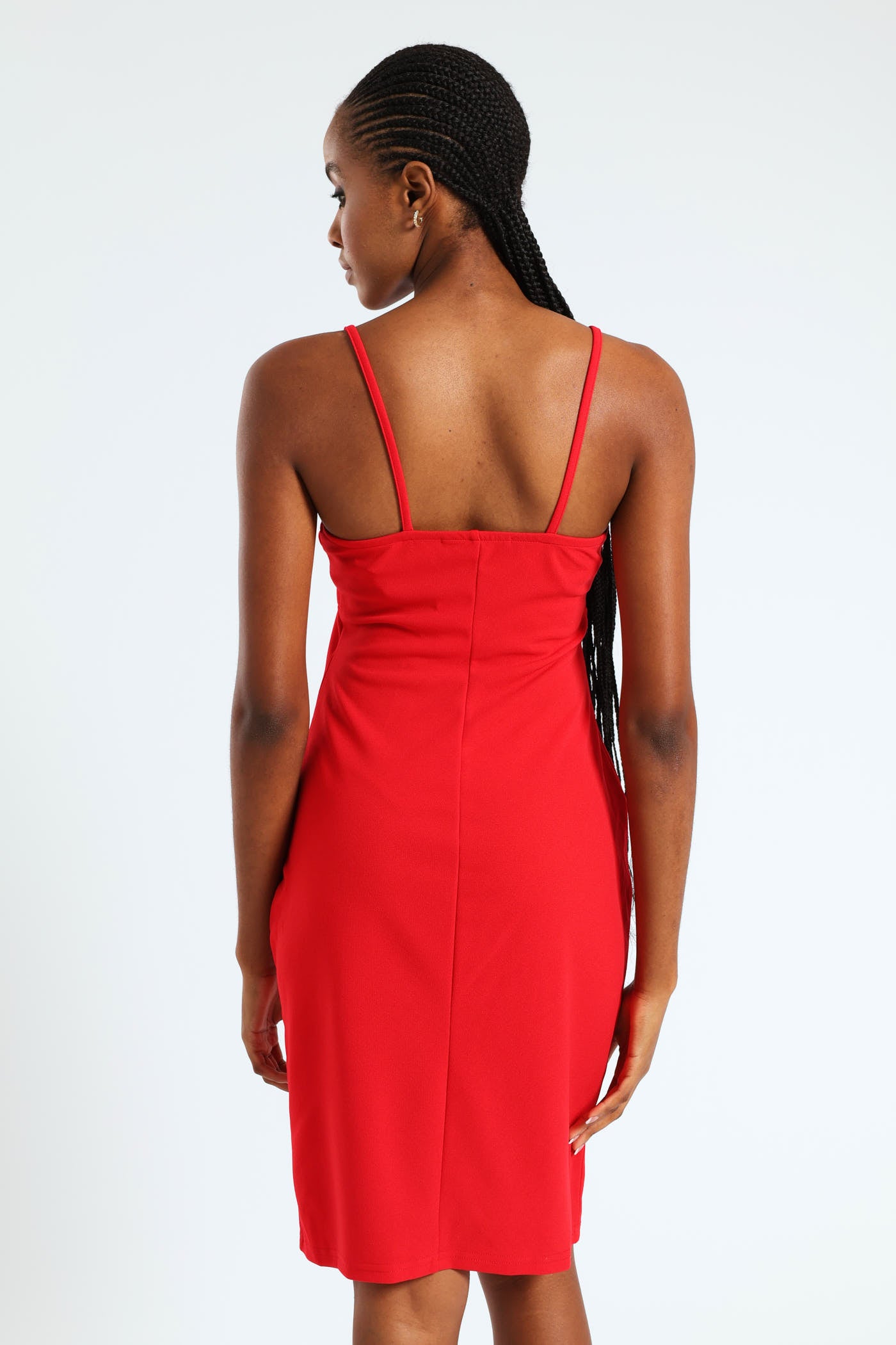 Red bodycon strappy dress cheap