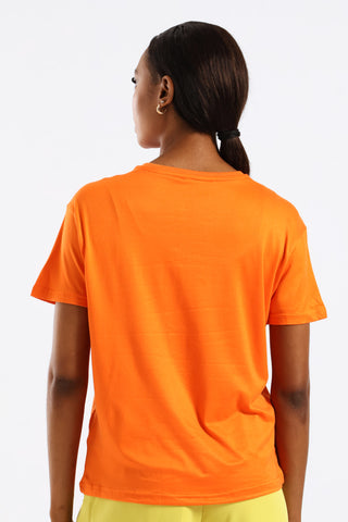 Scarf Detail Icon Tee - Orange
