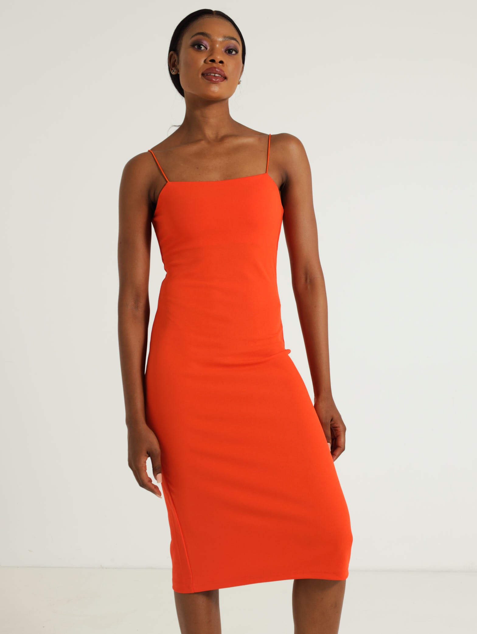 tube dress orange Rose Orange Tube Long Dress