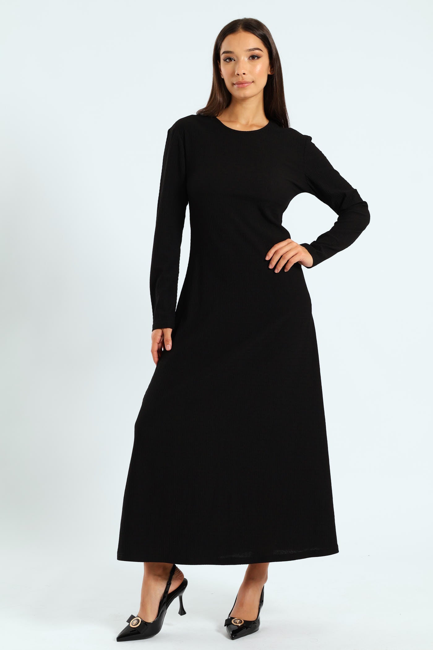 Long Sleeve Flared Maxi Dress