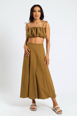 Bubble Midi Skirt - Fatigue