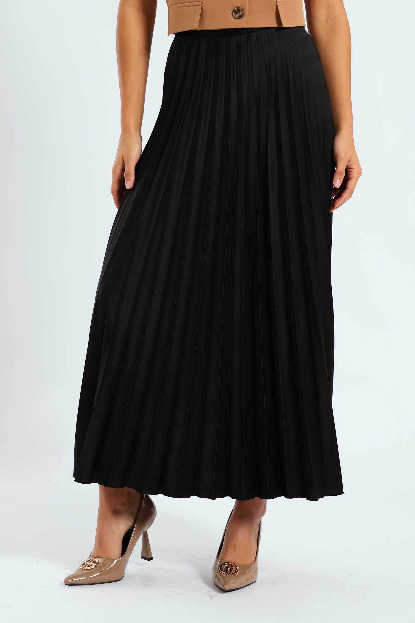 Long Length Pleated Skirt Black – LEGiT