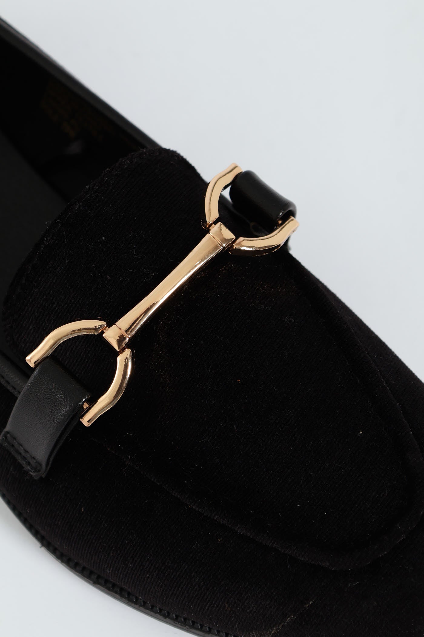 Velvet Loafer With Bar Trim Black – LEGiT - Main Image