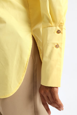 Button Through Oversized Shirt - Yellow