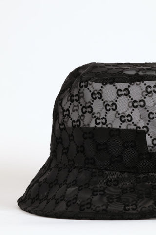 Sheer Updated Monogram Bucket Hat - Black