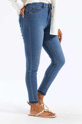 Release Hem Ankle Grazer Jean - Stonewash