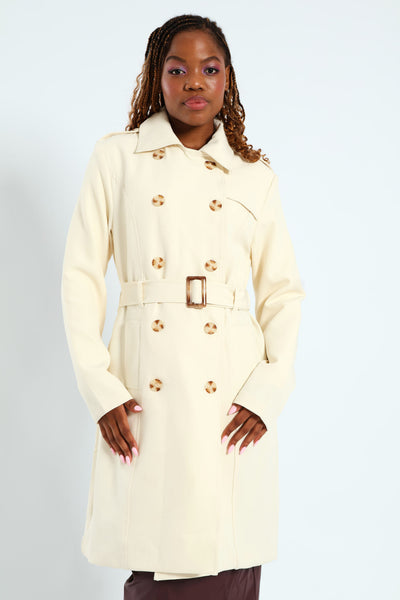 Belted Trench Coat - Cream – LEGiT