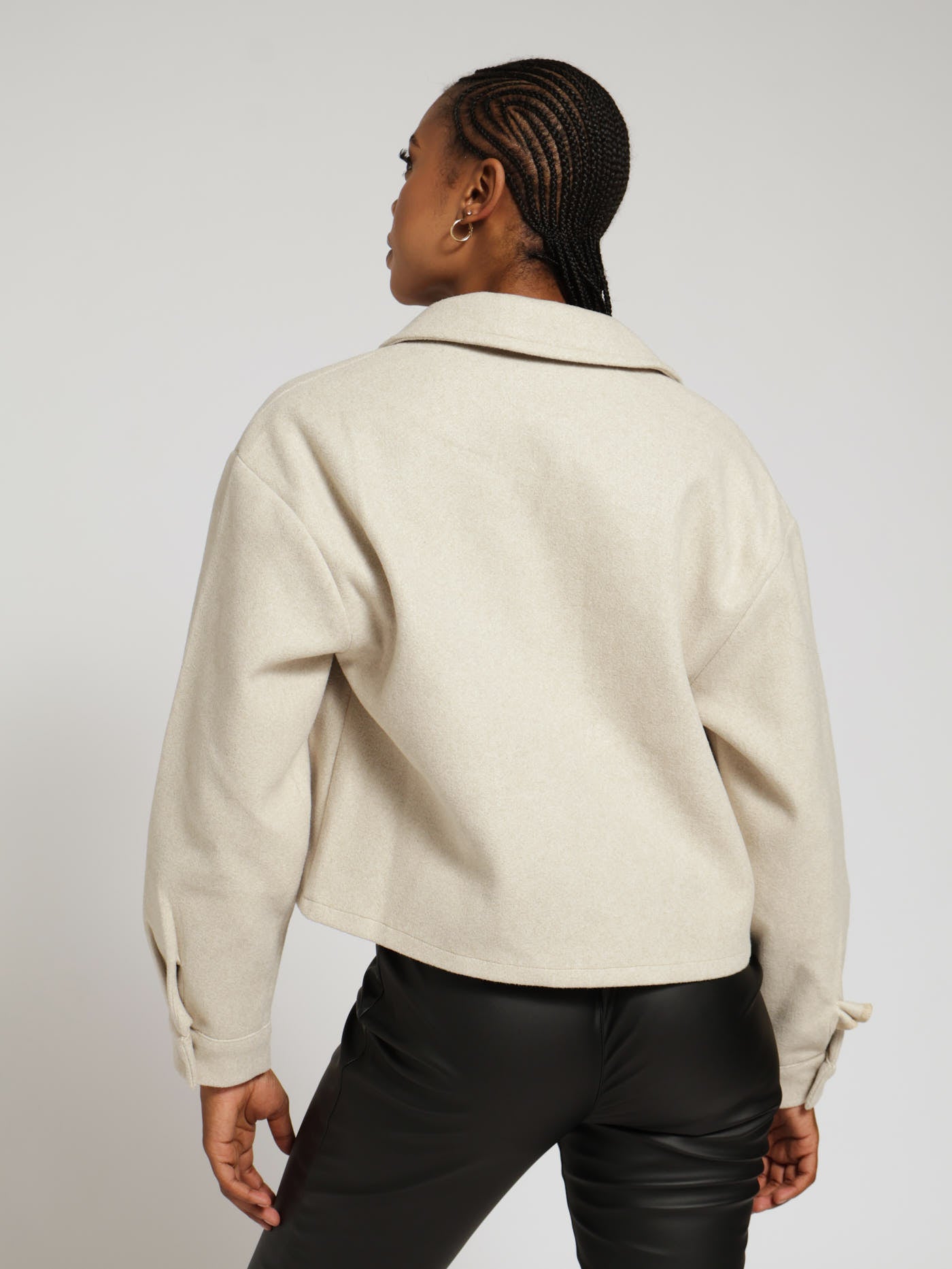 Gold Button Oatmeal Shacket - Beige – LEGiT