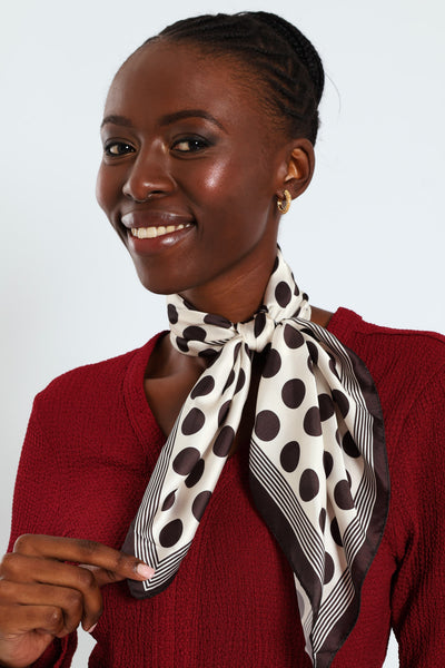 Polkadot Satin Scarf - Black/Cream – LEGiT Polkadot Satin Scarf - Black/Cream – LEGiT