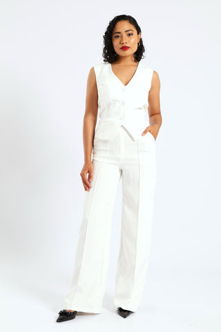 Princess Panel Waistcoat - White