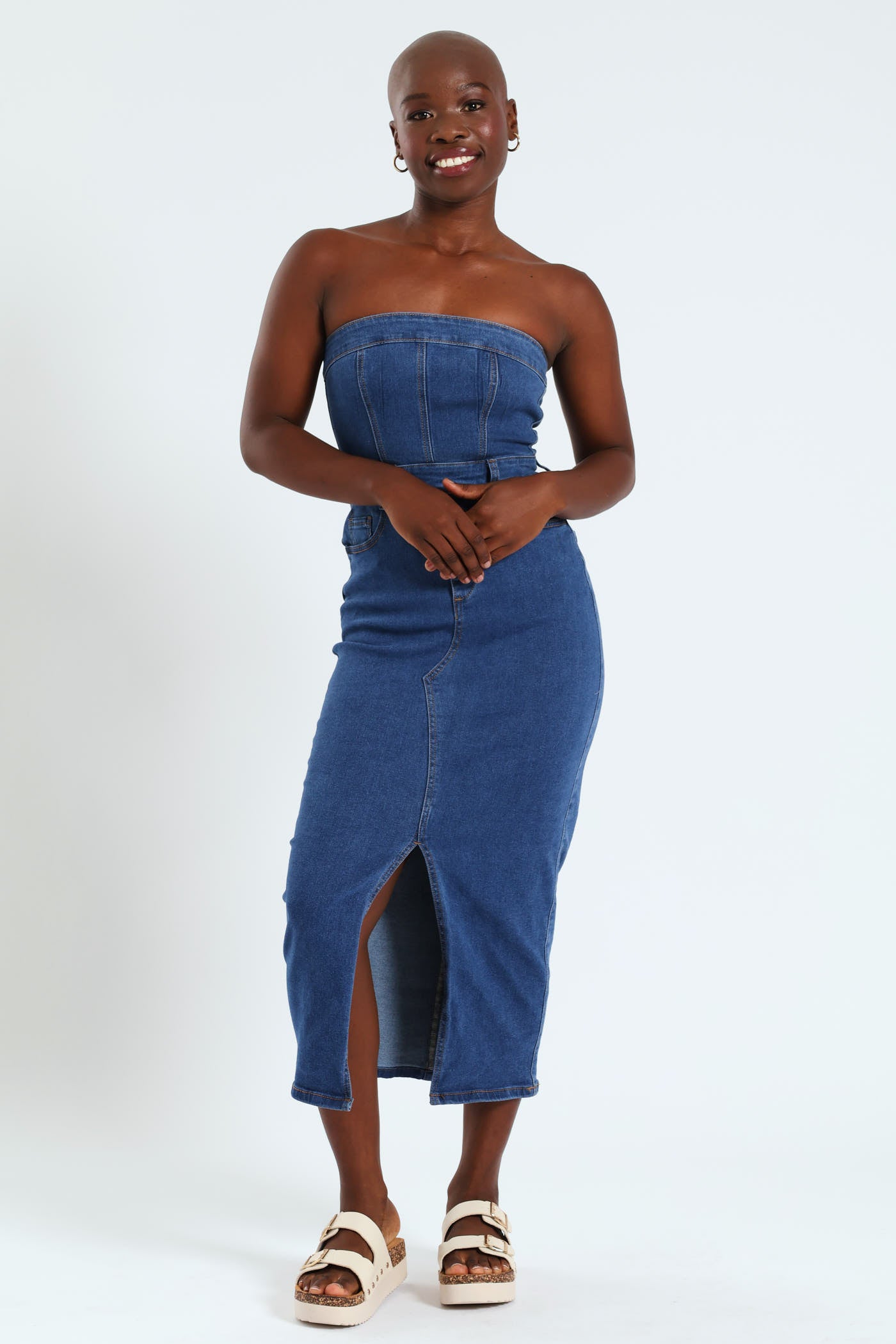 Boobtube Denim Dress - Medium Wash LEGiT Boobtube Denim Dress - Medium Wash LEGiT
