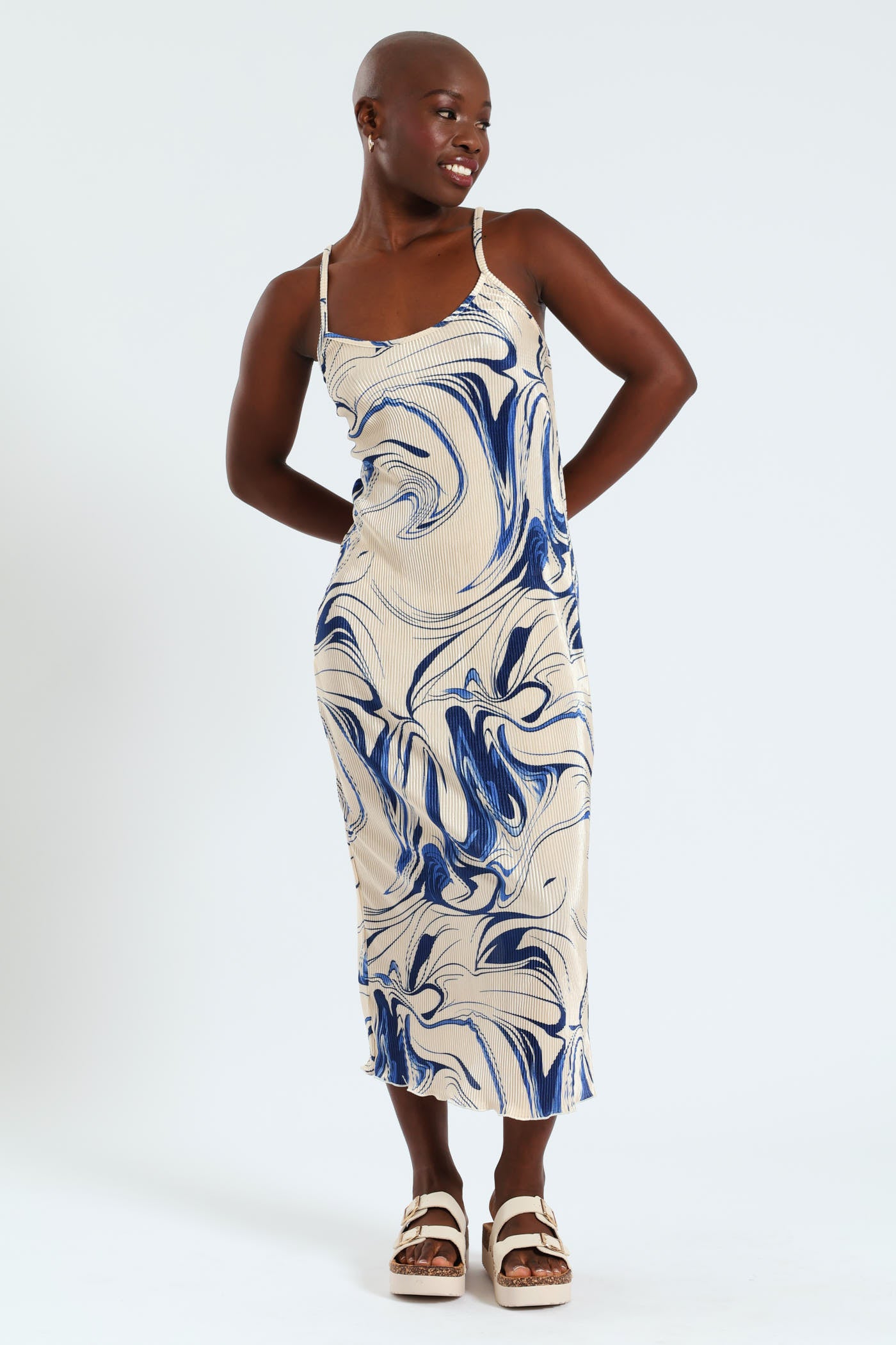 Strappy Bodre Slip Dress Multi LEGiT