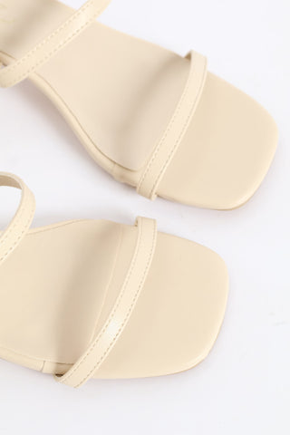 Low Slip On Double Strap Sandal Heel - Off White