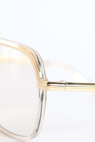 Metal Frame Retro Side Bar Sunglasses - Light Brown