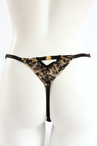 Embroidered Animal G-String - Animal