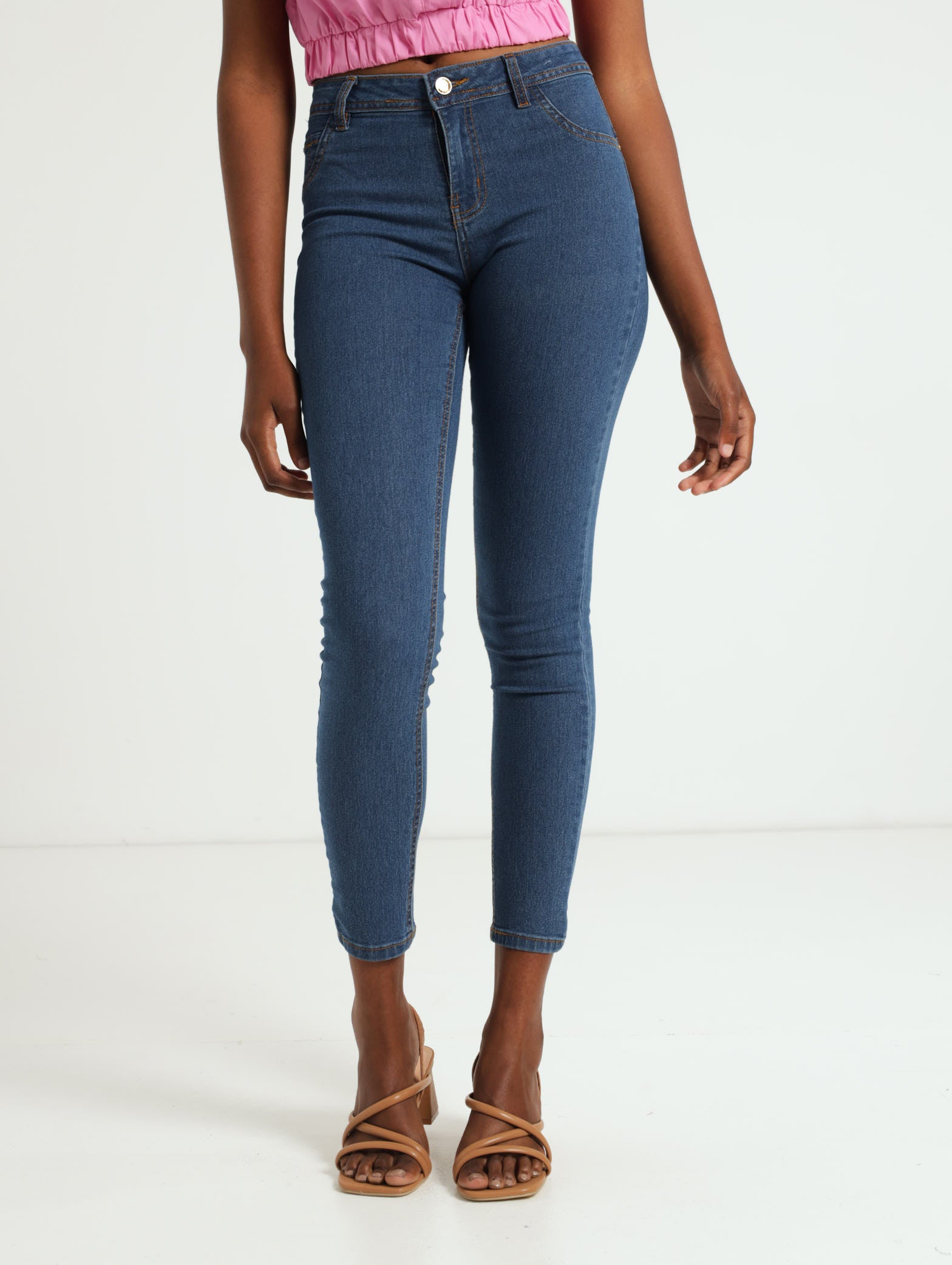 Blue High Rise Washed Boyfriend Jeans