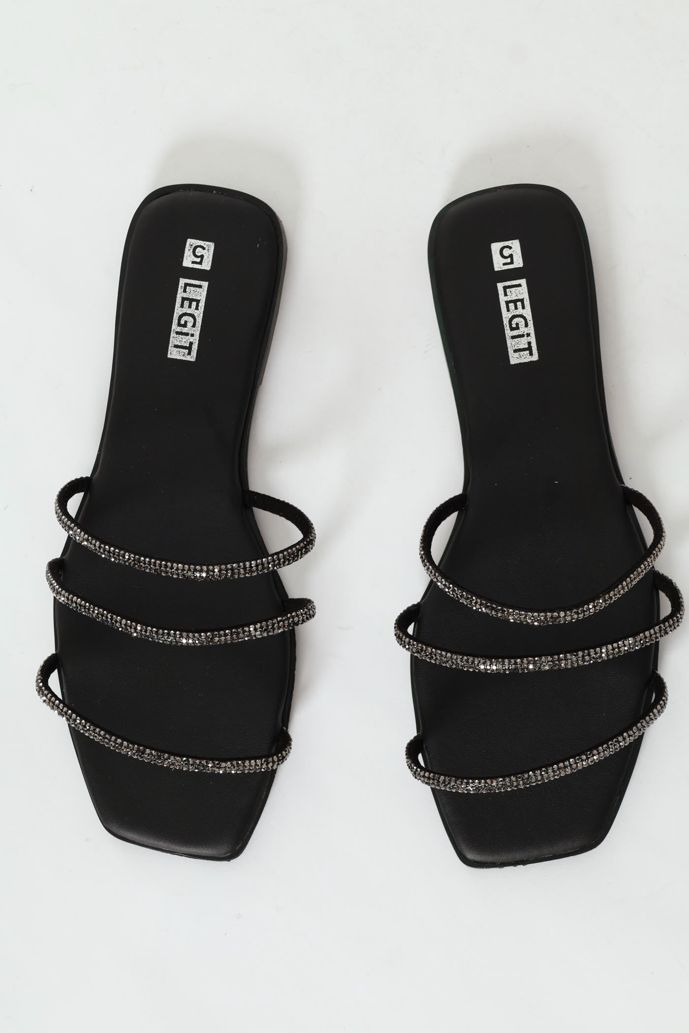 Flat One Strap Patterned Mule Sandal Black – LEGiT