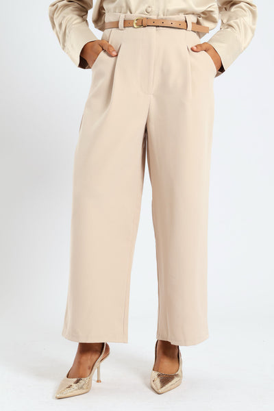 Belted Culotte Pants - Nude – LEGiT