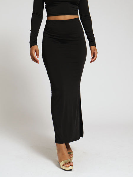 Slinky Maxi Skirt - Black – LEGiT