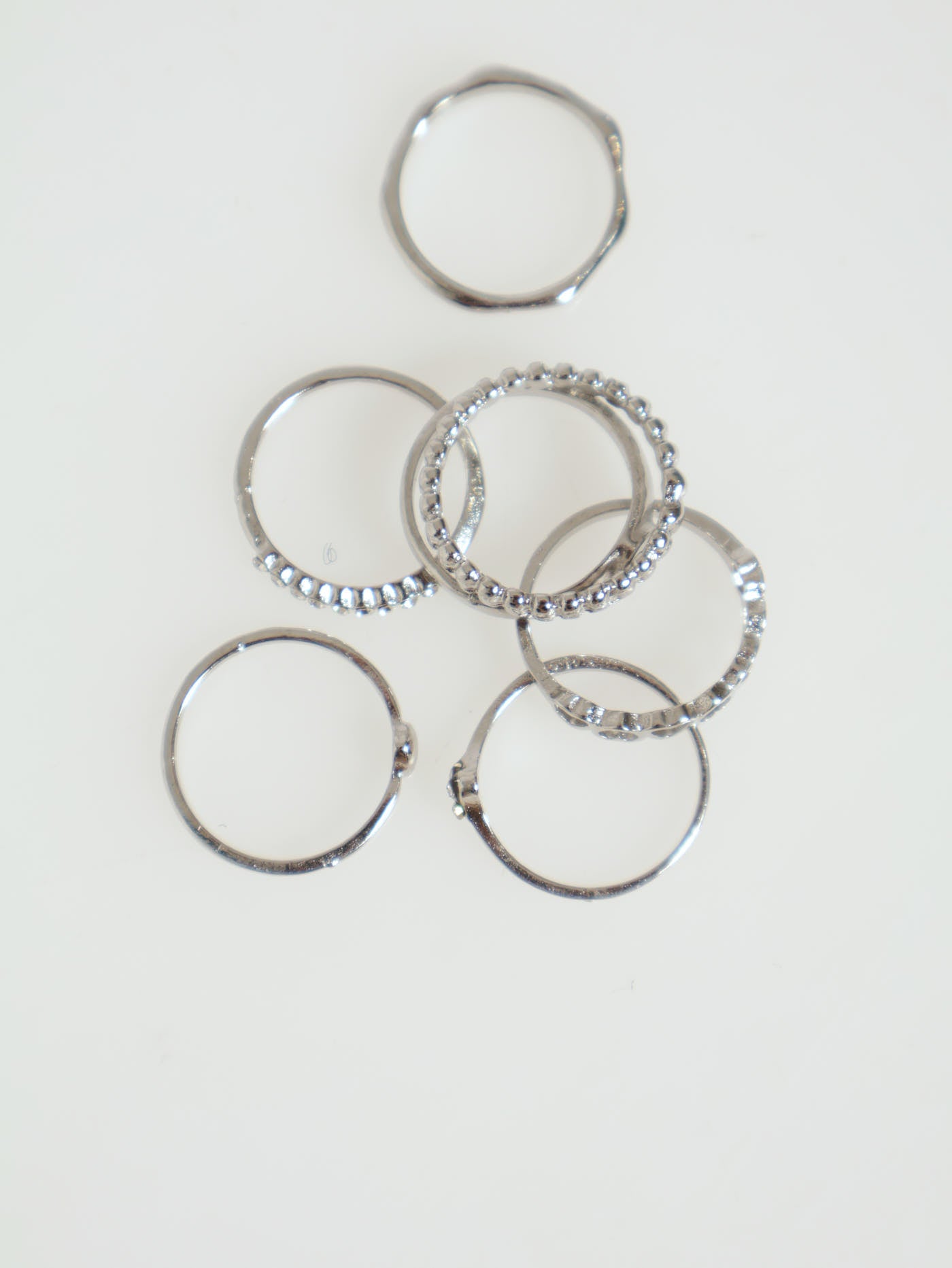 Legit Rings 7 Pack Diamante & Heart Rings - Silver – LEGiT