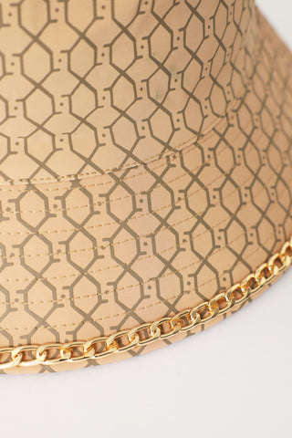 Monogram Chain Detail Bucket Hat - Light Brown