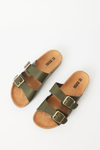 Cork Patent Two Strap Sandal - Fatigue