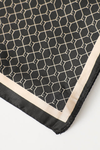 Legit Monogram Satin Scarf - Black