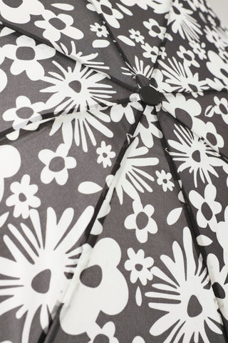 Monochrome Flower Umbrella - Black