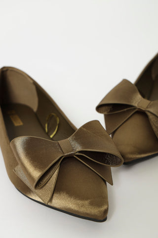Satin Pointy Pump - Fatigue