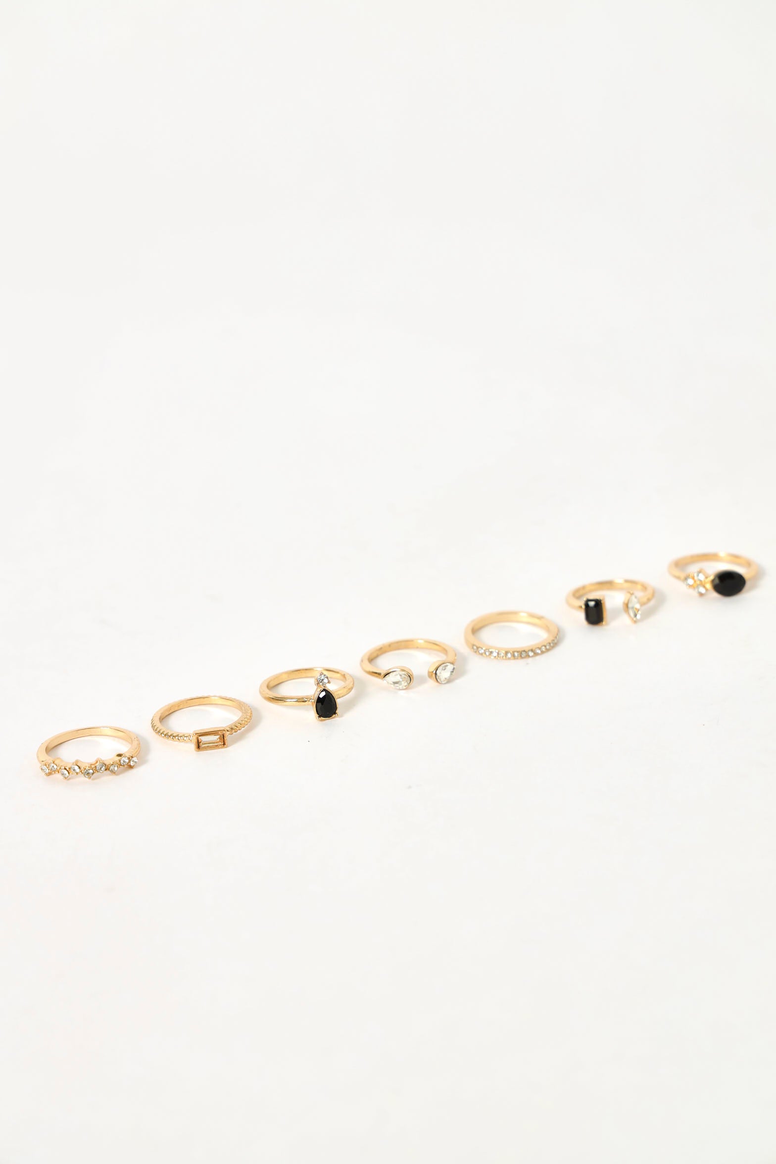Legit Rings 7 Pack Multi Shape Gem Rings - Black – LEGiT