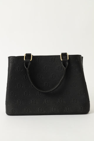 Metal Lock Additional Pouch Shopper Bag - Black