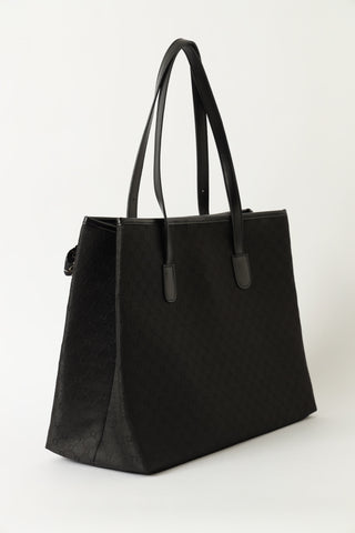 Monogram Embossed With Scarf Shopper Bag - Black