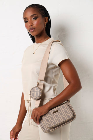 Printed Monogram Crossover Bag - Neutral